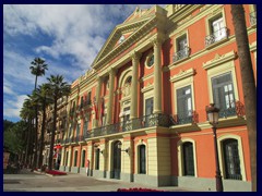 Murcia City Centre South part - Palacio Episcopal, a red rococo palace completed in 1768. Built as the residence for bishop Mateo. The other facade faces the cathedral.